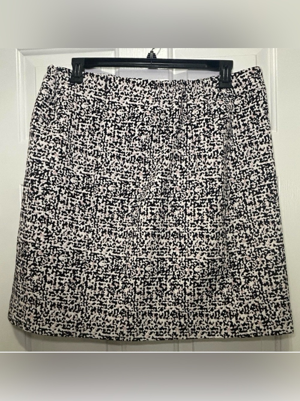 Talbots Pink Black Speckled Tweed A Line Skirt 16P Petite Pleated Lined